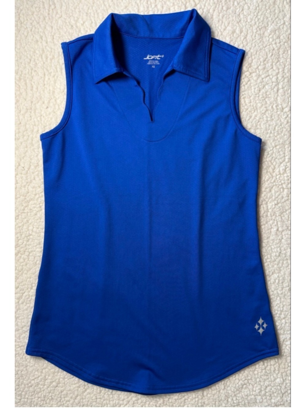 Women's Jofit Blue Sleeveless Polo Tank Top XS